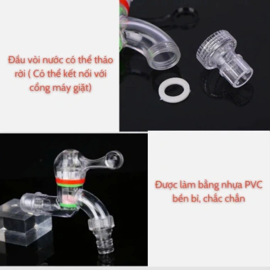 Vòi nước nhựa trong suốt PVN68.563 - Tay gạt PC cao cấp, siêu mạnh, chỉ 11.999 VNĐ 6