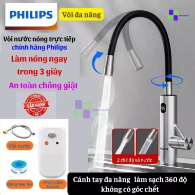 Vòi nước nóng Philips chính hãng 3.400W siêu nhanh 3s - Giá chỉ 2.12 triệu