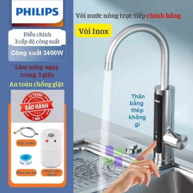 Vòi nước nóng Philips chính hãng 3.400W siêu nhanh 3s - Giá chỉ 2.12 triệu