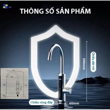 Vòi nước nóng trực tiếp PHIL chính hãng 3.400W - Nóng 3s, giá ưu đãi 2.12 triệu