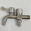 Vòi Nước Thép Không Gỉ 304 2 Đầu Ra Độc Lập - Tiện Dụng Cho Máy Giặt, Chia Nước Thành 2 Cổng 2