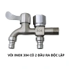 Vòi Nước Thép Không Gỉ 304 2 Đầu Ra Độc Lập - Tiện Dụng Cho Máy Giặt, Chia Nước Thành 2 Cổng 4