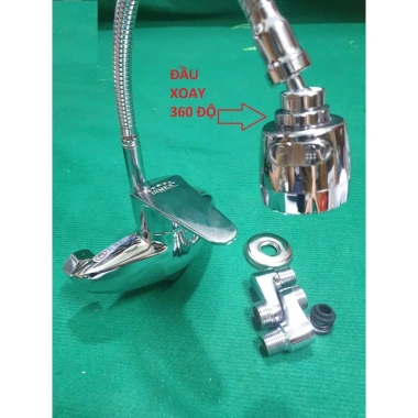 Vòi rửa bát cắm tường mềm nóng lạnh cao cấp - Hàng công ty, giảm giá 900.000đ 6
