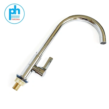 Vòi rửa bát đơn lạnh TAROMA 304 - sáng bóng, cắm chậu/tường, cần bi xoay nhẹ, giảm giá 135k