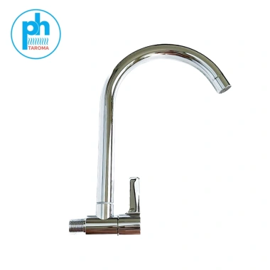 Vòi rửa bát đơn lạnh TAROMA 304 - sáng bóng, cắm chậu/tường, cần bi xoay nhẹ, giảm giá 135k
