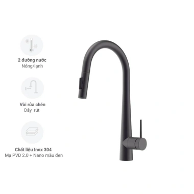 Vòi rửa bát Hafele HT25-SH1P417 đen - Thiết kế hiện đại sang trọng, 4,56 triệu 4
