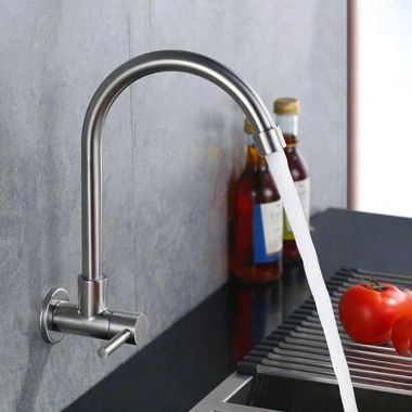 Vòi rửa bát Inox 304 gắn tường 30cm - Vòi bếp công nghiệp giảm giá 140.000₫