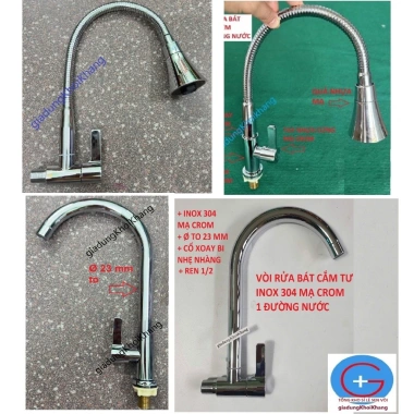 Vòi rửa bát inox 304 - Một đường nước, ngổng rửa bát, thiết kế đẹp, chính hãng, giảm còn 170k