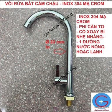 Vòi rửa bát inox 304 - Một đường nước, ngổng rửa bát, thiết kế đẹp, chính hãng, giảm còn 170k