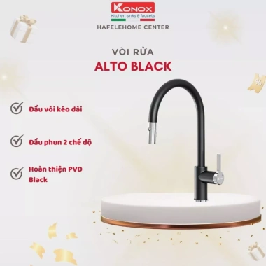 Vòi rửa bát Konox Alto 2 đường nước nóng lạnh dây rút xoay 360 inox 304 - Giá 3.65 triệu 2 Vòi rửa bát Konox Alto 2 đường nước nóng lạnh dây rút xoay 360 inox 304 - Giá 3.65 triệu 2