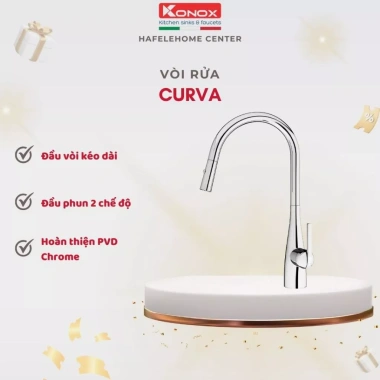 Vòi Rửa Bát Konox Curva Black Grey Chrome - Cao cấp, tiện ích nhà bếp, chỉ 5,570,000₫