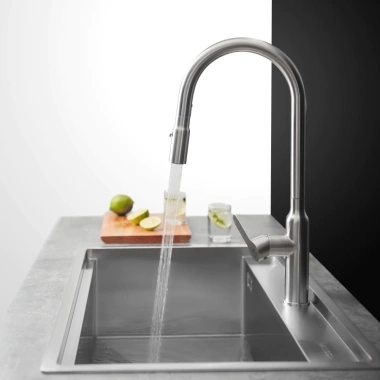 Vòi rửa bát Malloca K046-SS dây rút nóng lạnh - Tiện dụng, phù hợp mọi chậu rửa 2
