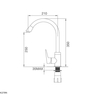 Vòi rửa bát Malloca K279N inox 304 - Bảo hành 3 năm, bền đẹp, đa dạng chậu rửa 6
