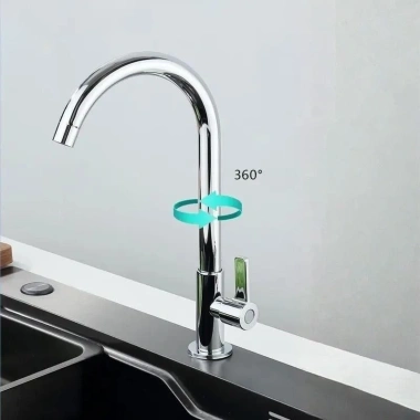Vòi rửa chén bát bi xoay 360 inox Bóng 304 đường nước lạnh cao cấp bền đẹp giá ưu đãi 145k