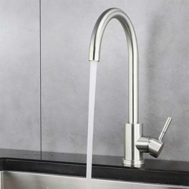 Vòi rửa chén bát inox mờ, vòi xả nước nóng lạnh, cần cứng, chỉ 200k 2