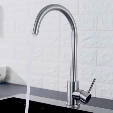 Vòi rửa chén bát inox mờ, vòi xả nước nóng lạnh, cần cứng, chỉ 200k 3