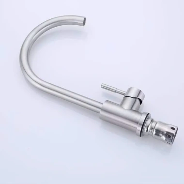 Vòi rửa chén bát inox mờ, vòi xả nước nóng lạnh, cần cứng, chỉ 200k 4