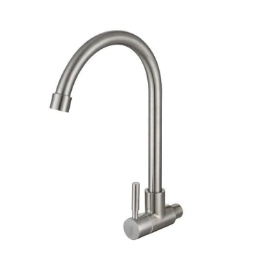 Vòi rửa chén bát lạnh gắn tường Inox 304 cần cứng - Giá chỉ 114.000 VND, giảm mạnh 2