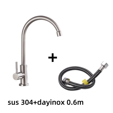 Vòi rửa chén inox 304 xoay 360 - Thiết kế lạnh cong, giá rẻ 21.900 VND