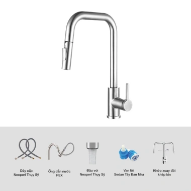 Vòi rửa chén Kluger KLF11C Inox 304 - Bền đẹp, thiết kế hiện đại, dễ lắp đặt, giá chỉ 2.712.000đ