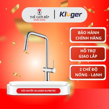 Vòi rửa chén Kluger KLF19C Inox 304 Cao Cấp - Nóng Lạnh 2 chế độ, xoay 360° - Giá ưu đãi 3.192.000₫
