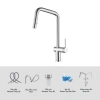 Vòi rửa chén Kluger KLF19C Inox 304 Cao Cấp - Nóng Lạnh 2 chế độ, xoay 360° - Giá ưu đãi 3.192.000₫ 2