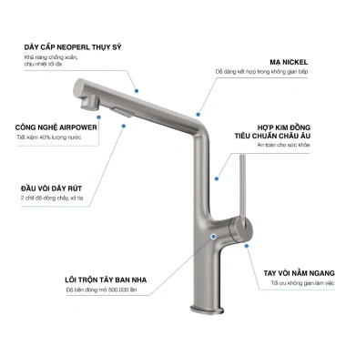 Vòi rửa chén Kluger KLF1S – Phù hợp mọi chậu inox, tiết kiệm nước, giảm 17% 9