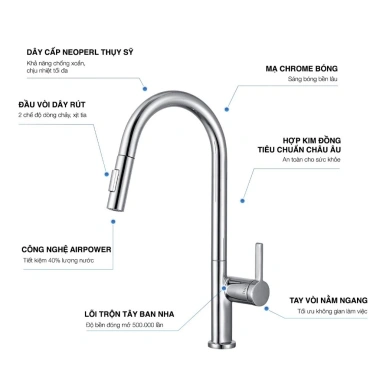Vòi rửa chén Kluger KLF3C – Độ bền vượt trội, giảm 16% chỉ 4.39 triệu 5