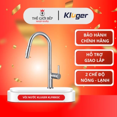 Vòi rửa chén Kluger KLF3C Nóng Lạnh 2 chế độ, đầu xoay 360, chống gỉ sét - Giá ưu đãi 3,512,000₫