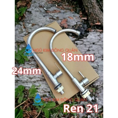 Vòi rửa chén lạnh INOX 304 21mm ren 1/2 - ống 18mm/24mm, giá 97.466 VND