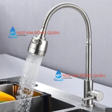 Vòi rửa chén lạnh inox 304, bẻ lò xo, xoay 360 do, 2 chế độ, thân xoắn, Giá 37.450 VND 6 Vòi rửa chén lạnh inox 304, bẻ lò xo, xoay 360 do, 2 chế độ, thân xoắn, Giá 37.450 VND 6