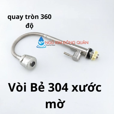 Vòi rửa chén xoay 360 thân bọc cao su cực bền - màu đen, giá chỉ 37.450₫ 3