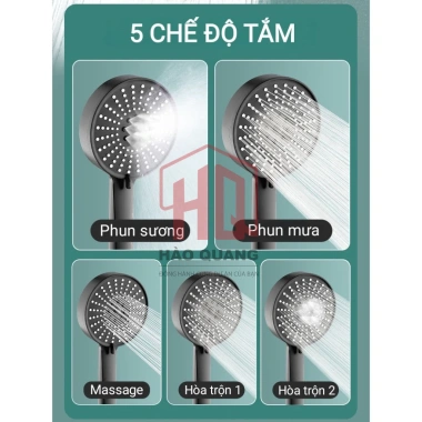 Vòi sen tắm 5 chế độ tăng áp - Đầu sen 12cm áp lực mạnh, phun siêu mịn, 58.344₫ 4 Vòi sen tắm 5 chế độ tăng áp - Đầu sen 12cm áp lực mạnh, phun siêu mịn, 58.344₫ 4