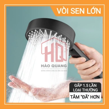 Vòi sen tắm 5 chế độ tăng áp - Đầu sen 12cm áp lực mạnh, phun siêu mịn, 58.344₫