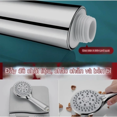 Vòi sen tắm bát tay 5 chế độ nóng lạnh cao cấp, kèm dây sen inox và cài sen - 59.000 VND