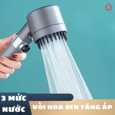 Vòi sen tăng áp 3 chế độ áp suất cao và bàn chải massage - Giá chỉ 43.000₫