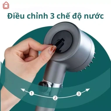 Vòi sen tăng áp 3 chế độ áp suất cao và bàn chải massage - Giá chỉ 43.000₫