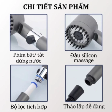 Vòi Sen Tăng Áp 3 trong 1 Hoa Đầu Nhật Bản - Suất Cao, Giá chỉ 52.900đ 7