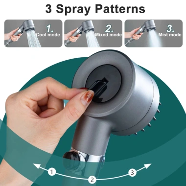 Vòi sen tăng áp 4 trong 1, đầu vòi hoa sen Massage, 3 chế độ áp suất cao, tiết kiệm nước, lõi cotton, giá 26.000 VND 5