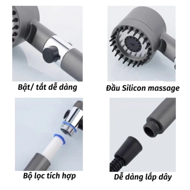 Vòi Sen Tăng Áp Nami Tiết Kiệm Nước 70k Massage Đa Chức Năng Giá Sốc