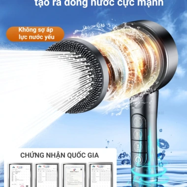 Vòi sen tăng áp nóng lạnh GOOPA 4 chế độ silicon massage chuyển đổi nút - 270.000₫