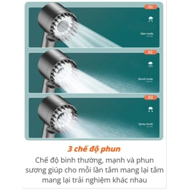 Vòi sen tay sen tăng áp 3 chế độ, răng lược gội đầu, massage silicone, ren 21 - 44.000 VND 5 Vòi sen tay sen tăng áp 3 chế độ, răng lược gội đầu, massage silicone, ren 21 - 44.000 VND 5