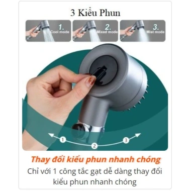 Vòi sen tay sen tăng áp 3 chế độ, răng lược gội đầu, massage silicone, ren 21 - 44.000 VND 7 Vòi sen tay sen tăng áp 3 chế độ, răng lược gội đầu, massage silicone, ren 21 - 44.000 VND 7