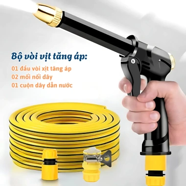 Vòi Xịt Tăng Áp Đa Năng Bepcuatom 8m - Xịt Rửa Xe, Tưới Cây, Vệ Sinh Sân Vườn, Điều Chỉnh Nhiều Chế Độ, Giá 159k
