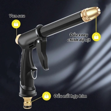 Vòi Xịt Tăng Áp Đa Năng Bepcuatom 8m - Xịt Rửa Xe, Tưới Cây, Vệ Sinh Sân Vườn, Điều Chỉnh Nhiều Chế Độ, Giá 159k