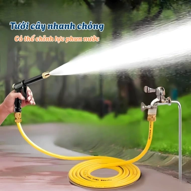 Vòi Xịt Tăng Áp Đa Năng Bepcuatom 8m - Xịt Rửa Xe, Tưới Cây, Vệ Sinh Sân Vườn, Điều Chỉnh Nhiều Chế Độ, Giá 159k