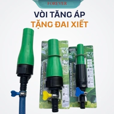 Vòi xịt tăng áp đa năng tưới cây, rửa xe, rửa sân kèm đai xiết chỉ 18.000₫