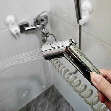 Vòi Xịt Vệ Sinh ĐX04 Điều Chỉnh Không Cần Bấm Tăng Áp Làm Sạch Nhà Vệ Sinh 80k