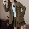 Vonda Áo Blazer Nữ Dài Tay Hàn Quốc Màu Trơn Không Váy - Giá 177.811₫, giảm 17% 5