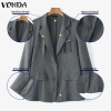 Vonda Áo Blazer Nữ Dài Tay Hàn Quốc Màu Trơn Không Váy - Giá 177.811₫, giảm 17% 7